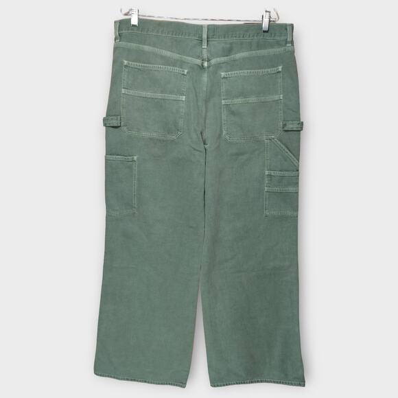 NEW w/o Tags Womens AGOLDE Green Magda Carpenter Baggy Wide Leg Jeans Size 33" - Picture 6 of 7